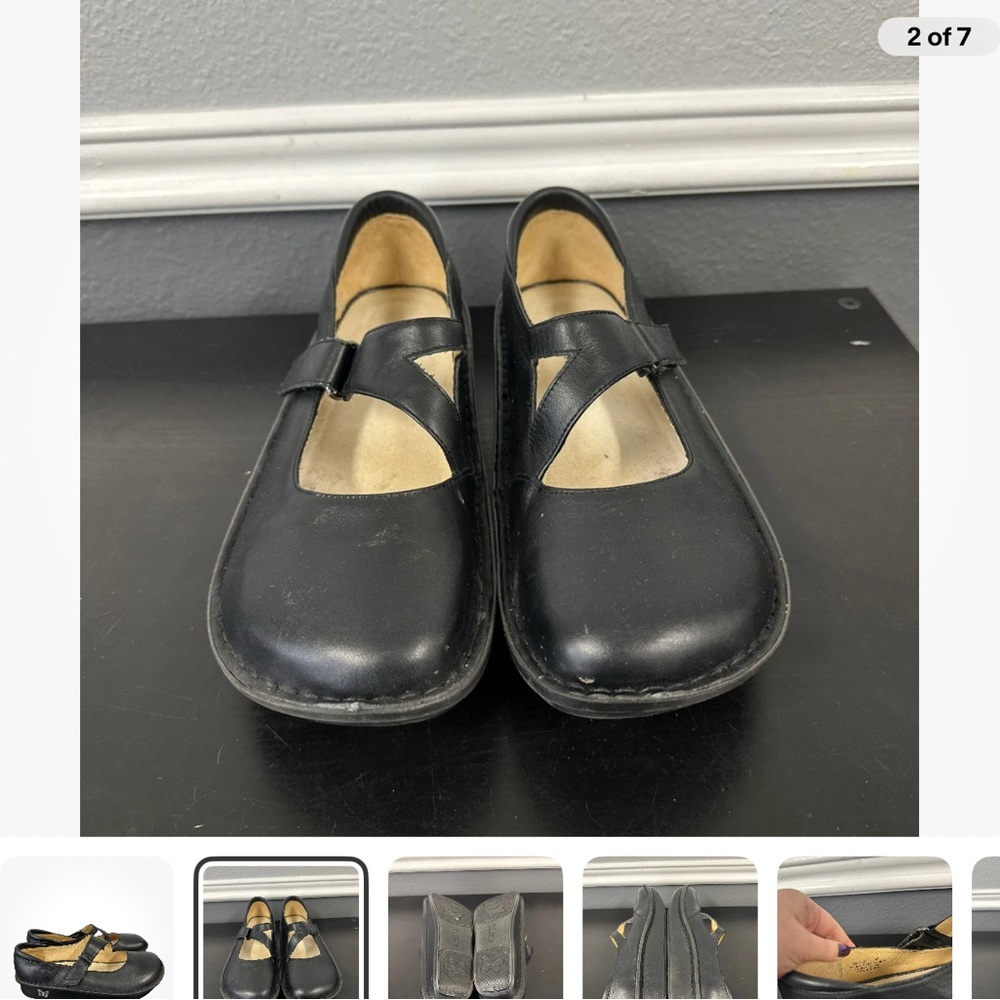 Alegria Black Mary Jane Shoes with Gold Accents
